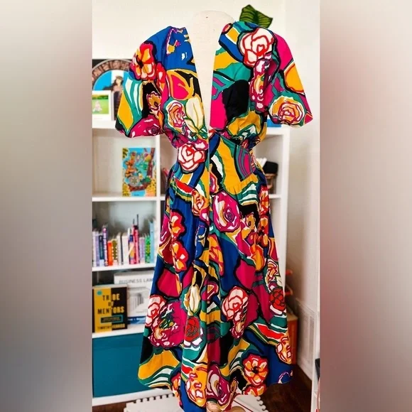 RARE Floral Vintage Dress - Pierre Cardin - Picture 3 of 9